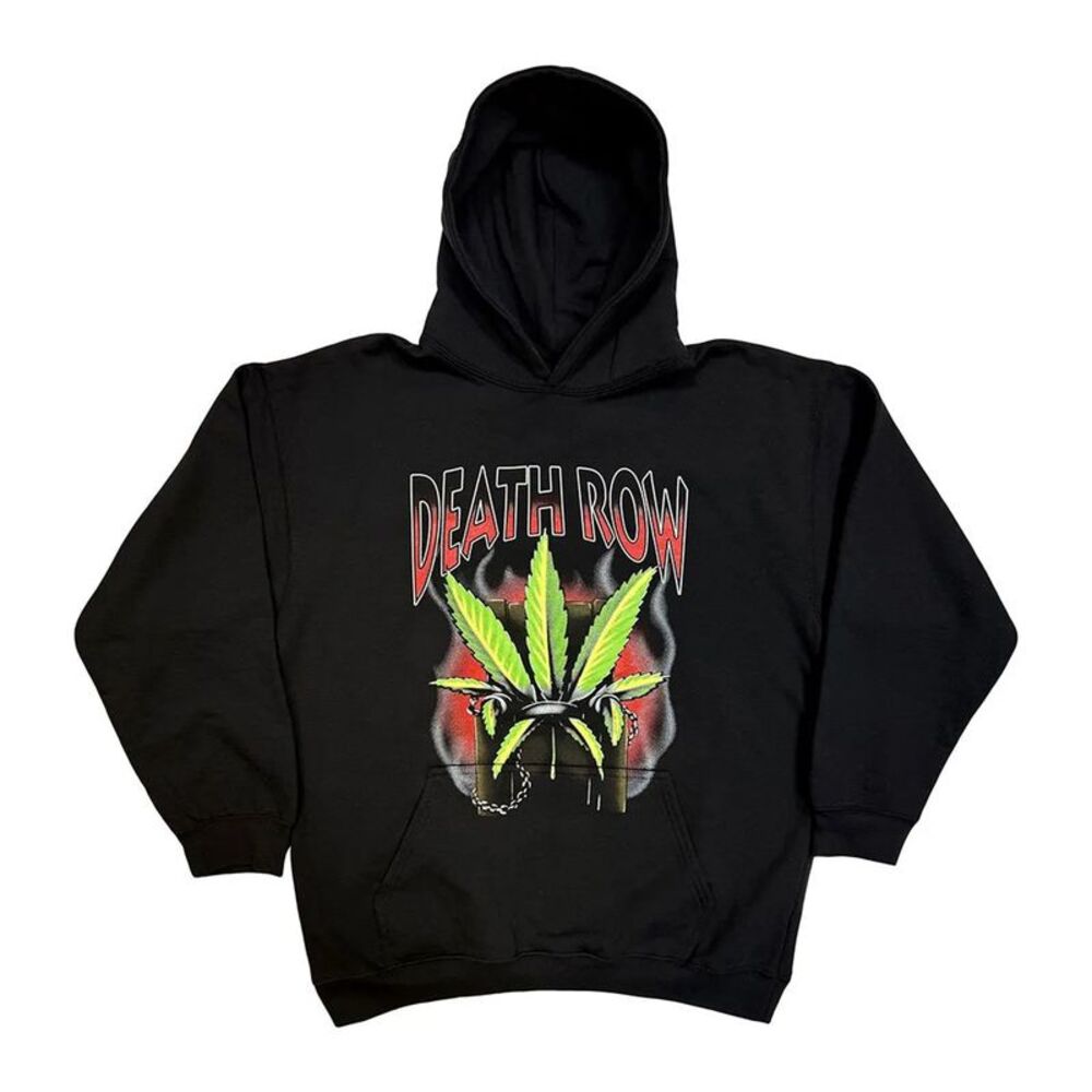 Death Row Records Unisex Adult Leaf Pull Over Hoodie / Black